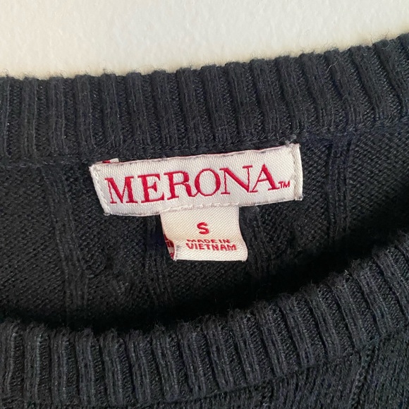 Black Patterned Knit Sweater Women’s - Picture 2 of 4